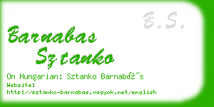 barnabas sztanko business card